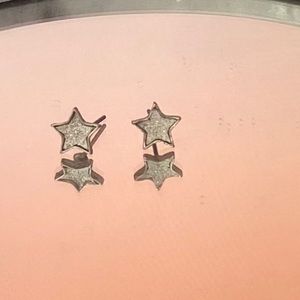 Silver star earrings